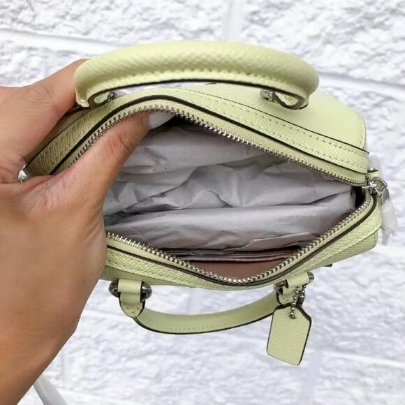 Coach C9950 Mini Rowan Crossbody In SV/Pale Lime - Picture 4 of 5
